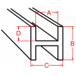 Cañuela de Plomo 1/2" H Plana para Vitrales
