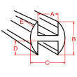 Cañuela de Plomo 3/8" H para Vitrales