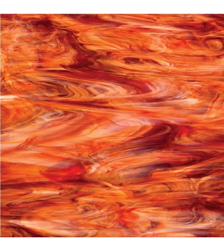 Vidrio Spectrum color Rojo SP 6051-83CC "Autumn Flame" para Vitrales y Vitromosaico
