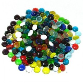 Gemas de Vidrio Medianas de Colores para Vitrales y Vitromosaico - 1lb