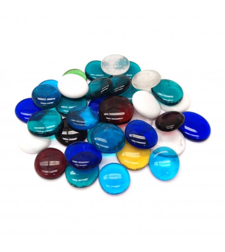 Gemas de Vidrio Grandes de Colores para Vitrales y Vitromosaico - 1lb