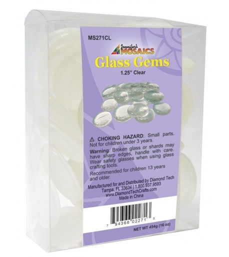 Gemas de Vidrio Grandes Transparentes para Vitrales y Vitromosaico - 1lb