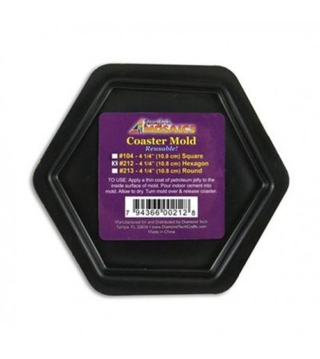 Molde porta Vasos Hexagonal para Vitromosaico de 4-1/4"