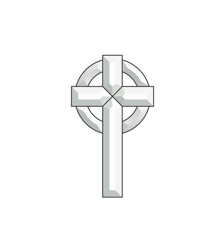Juego Piezas de Bisel de Vidrio Claro: Cruz Celtic