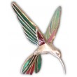 Colibrí Cuerpo de Metal / Plomo Chico con Alas de Vitrales