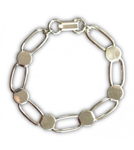 Brazalete Ovalado Chapado en Plata para Joyería - 2pzs