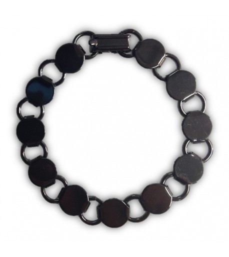 Brazalete Redondo Color Negro Gunmetal para Joyería - 2pzs