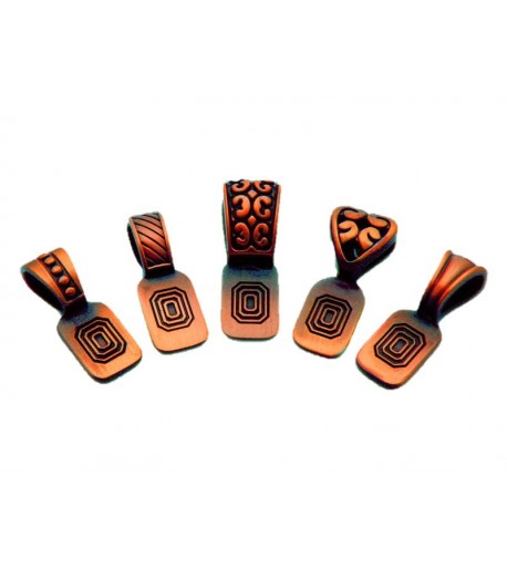 Variedad de Colgantes Chapados en Cobre para Joyería en Vidrio