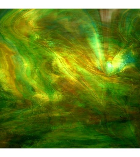 Vidrio Opalescente Kokomo Glass color Verde / Café KO 203 para Vitrales y Vitromosaico