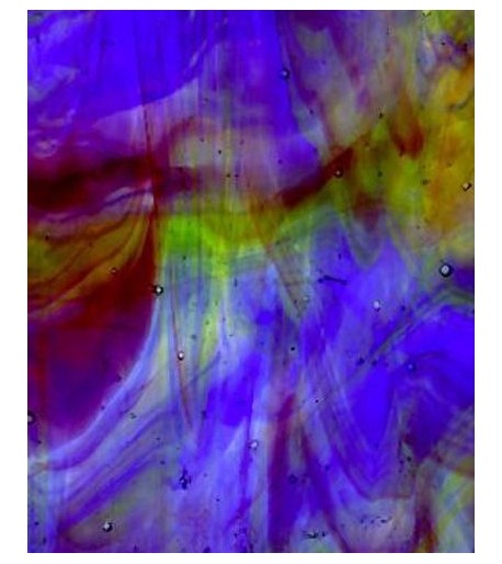 Vidrio Streaky Kokomo Glass color Ambar / Verde / Azul / Morado KO 266LL para Vitrales y Vitromosaico