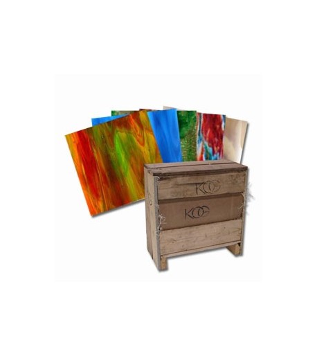 Paquete de Vidrio Kokomo Pony Crate con 50pzs para Vitrales y Vitromosaico