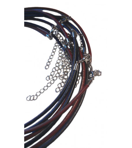 Collares de Cuero 18" con Extensor para Joyería en Vidrio