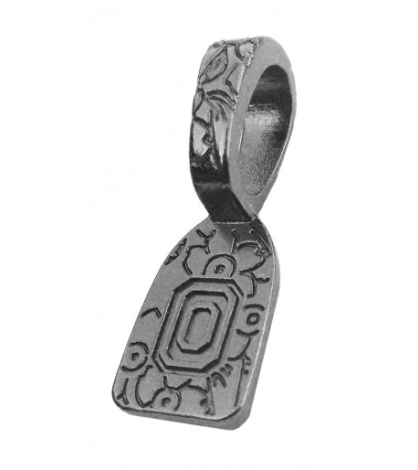 Colgante Floral Platinado en Hamatita para Dijes de Joyería en Vitrofusión