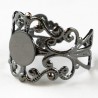 Anillo Ajustable Afiligranado Chapado en Hamatita – 10pzs
