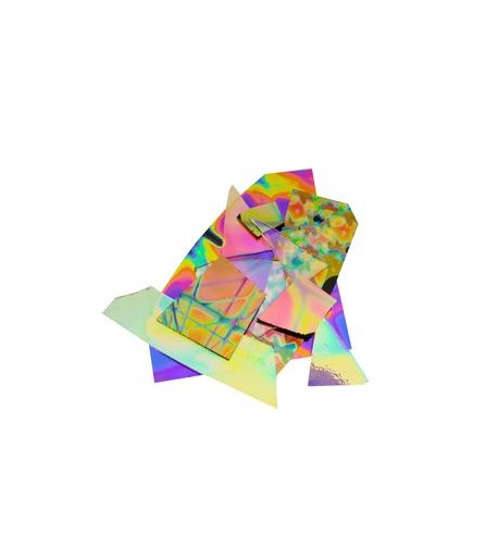 Pedacería de Vidrio Dicroico CBS con Diseños - 1/4 Lb
