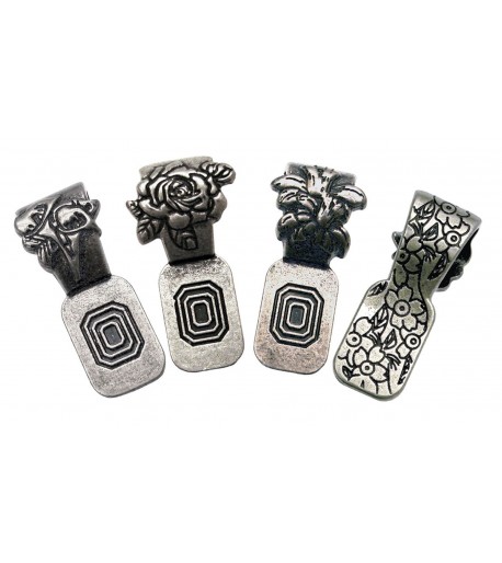 Colgantes Florales Platinados en Plata Antigua para Joyería