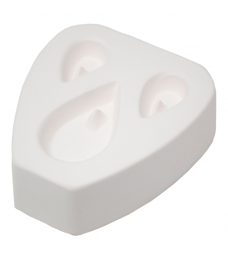 Molde para Vitrofusión Trío de Gotas para Joyería (Termoformado)