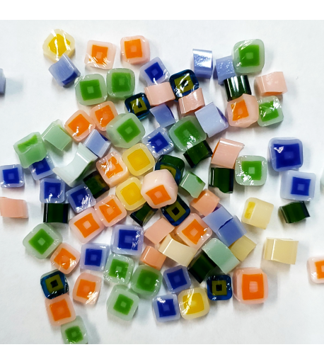 Surtido Millefiori de Cuadros - 96COE para Vitrofusión y Vitromosaico