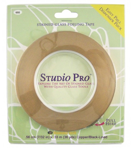 Cinta de Cobre 7/32" Reverso Negro Studio Pro para Vitrales