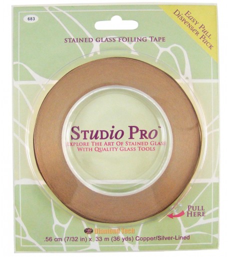 Cinta de Cobre Studio Pro Reverso Plata 7/32" para Vitrales